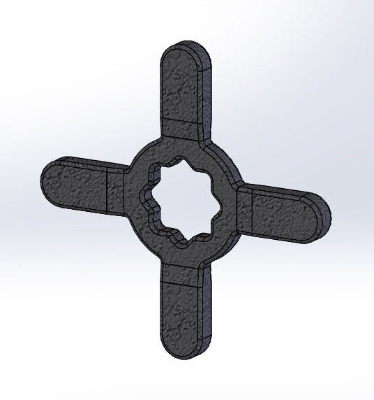 Goma peladora en cruz y aspa vulcanizada dura