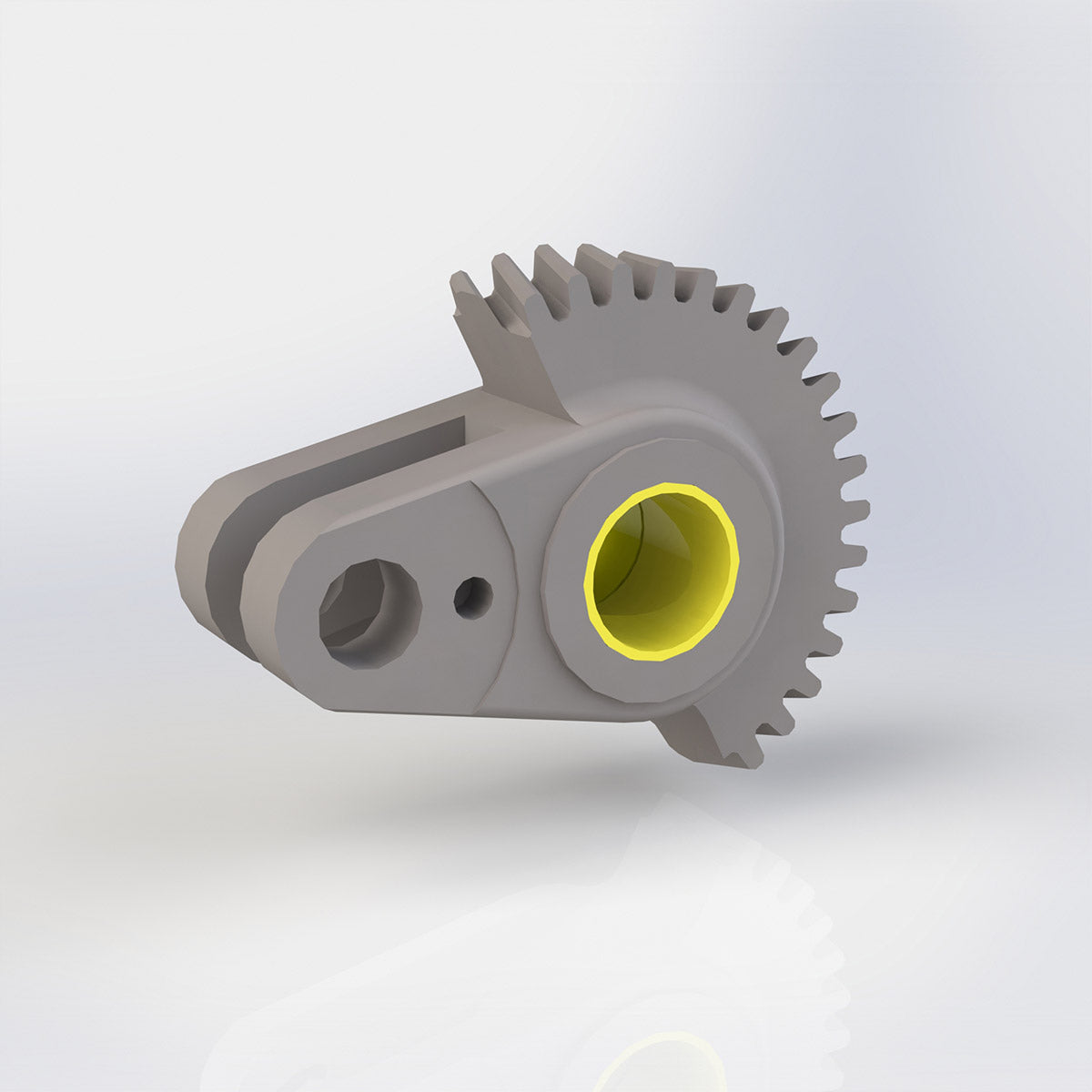 Biela piñón helicoidal caja actuadora con casqui.