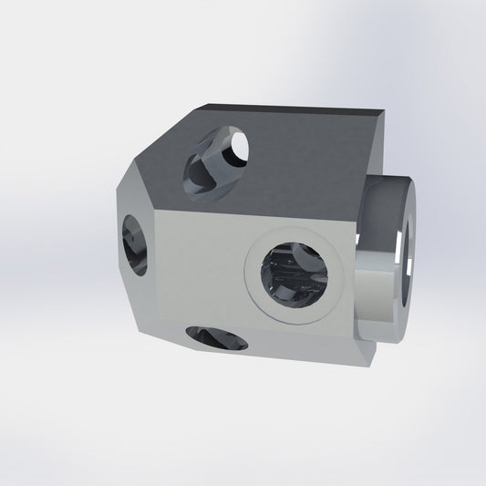 Brida 90º aluminio rg51-3/4 (4 agu) me+junta+tapón